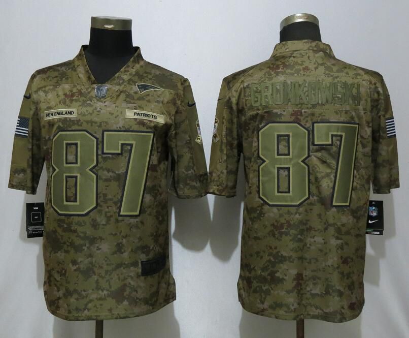 Men New England Patriots #87 Gronkowski Nike Camo Salute to Service Limited NFL Jerseys